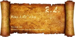 Rau Lúcia névjegykártya
